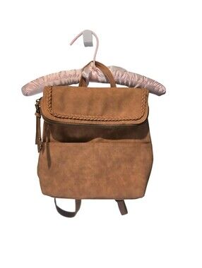 Tan Women’s Faux Leather Backpack - Casual Everyday Bag